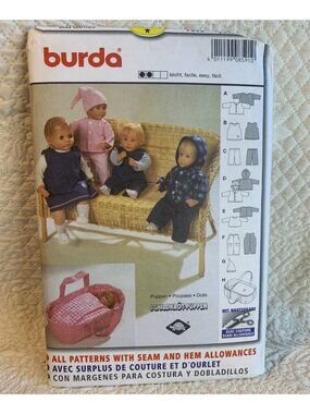 Burda Doll Clothes Sewing Pattern Size Doll 16" 18" 8591 - Uncut
